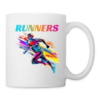 Dynamische Läufer Lauf Wettkampf - Tasse - Weiß - Rechts