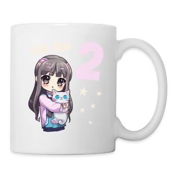 2 Jahre Mädchen Anime Kawaii Katze 2. Geburtstag - Tasse - Weiß - Rechts