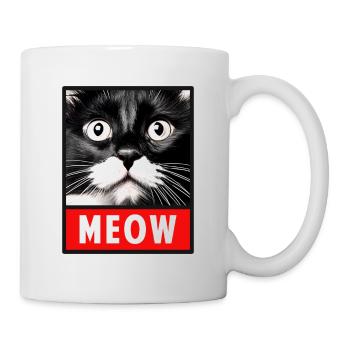 MEOW Meow Cute Cat Face - Mug - white - Right
