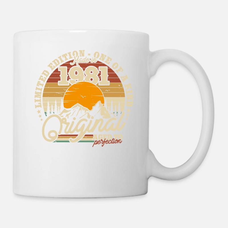 Vintage Retro Geburtstagsgeschenk 1981 42/43 Jahre - Tasse - Weiß
