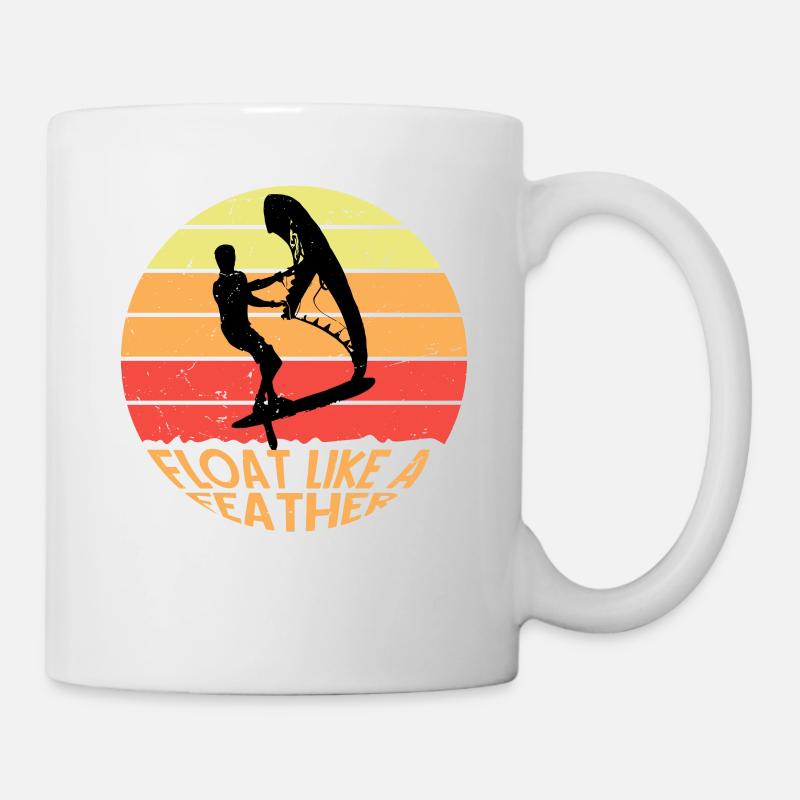 Float Like a Feather Hydrofoil Wingfoil Wingfoilin - Mug - white