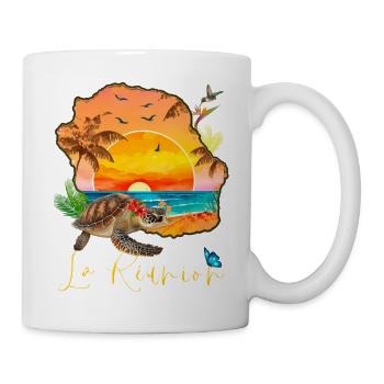 Heavenly sunset in La Eéunion - Mug - white - Right