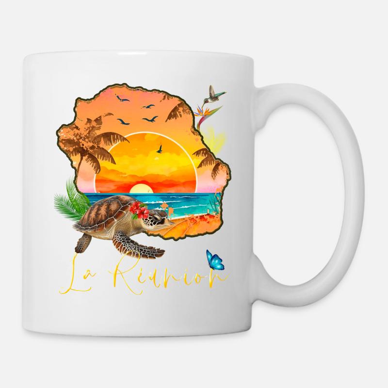 Soleil Couchant Paradisiaque A La Eéunion - Mug blanc - blanc