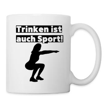 Trinken ist auch Sport! Party, Mallorca, JGA! - Tasse - Weiß - Rechts