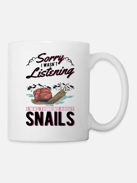 Schnecke Geschenk Weinbergschnecke - Tasse - Weiß