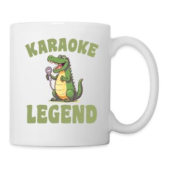 Un chanteur de karaoké dit une légende du karaoké au crocodile - Mug blanc - blanc - Droite