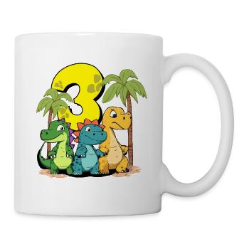 Cute Dinosaurs I'm 3 dino birthday - Tasse - Weiß - Rechts