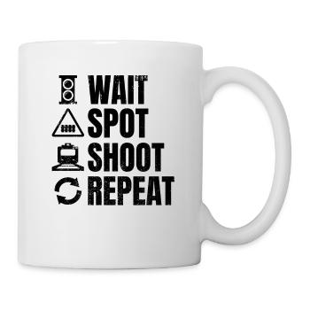 Attendre, photographier, répéter - Mug blanc - blanc - Droite