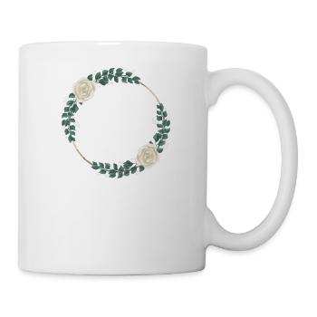 Team Braut I Blumenkranz Hochzeit Boho Stil - Tasse - Weiß - Rechts