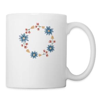 Team Braut I Blumenkranz Hochzeit Boho Stil - Tasse - Weiß - Rechts