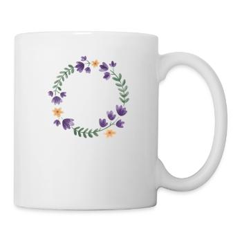 Team Braut I Blumenkranz Hochzeit Boho Stil - Tasse - Weiß - Rechts