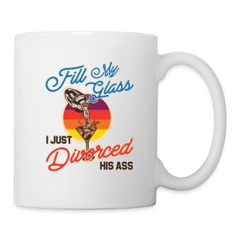 Lustiges Scheidung Glücklich Geschieden und - Tasse - Weiß - Rechts