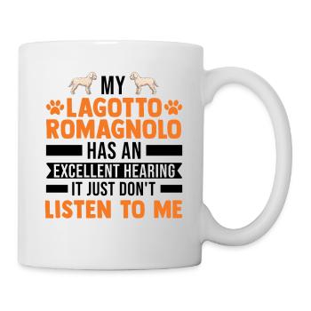Lagotto Romagnolo Wasserhund - Tasse - Weiß - Rechts