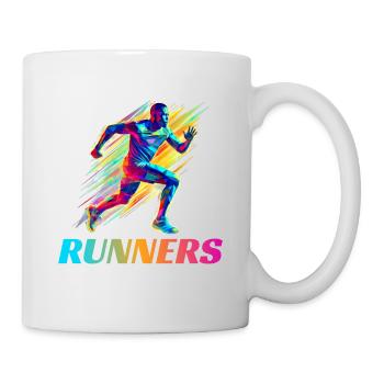 Dynamische Läufer Lauf Wettkampf - Tasse - Weiß - Rechts
