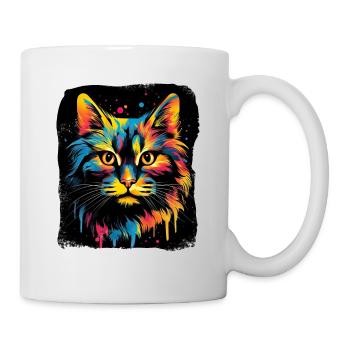 Streetstyle Katze Graffiti Kunst Streetart - Tasse - Weiß - Rechts