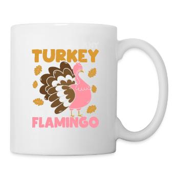 Ich sehe keinen Truthahn Ich bin ein Flamingo-Rosa - Tasse - Weiß - Rechts