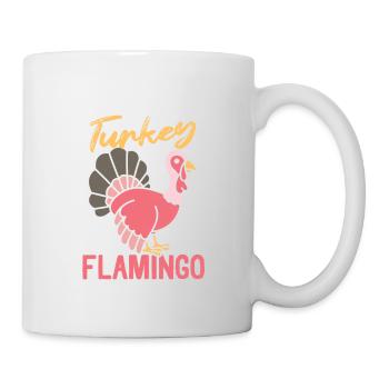 Ich sehe keinen Truthahn Ich bin ein Flamingo-Rosa - Tasse - Weiß - Rechts