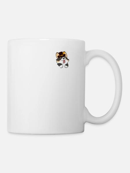 Sac Pèlerin Gallois Corgi chien amoureux mignon - Mug blanc - blanc