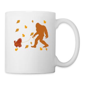 Bigfoot Sasquatch Turkey Autumn Autumn Thanks - Mug - white - Right