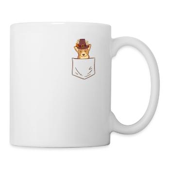 Sac Pèlerin Gallois Corgi chien amoureux mignon - Mug blanc - blanc - Droite