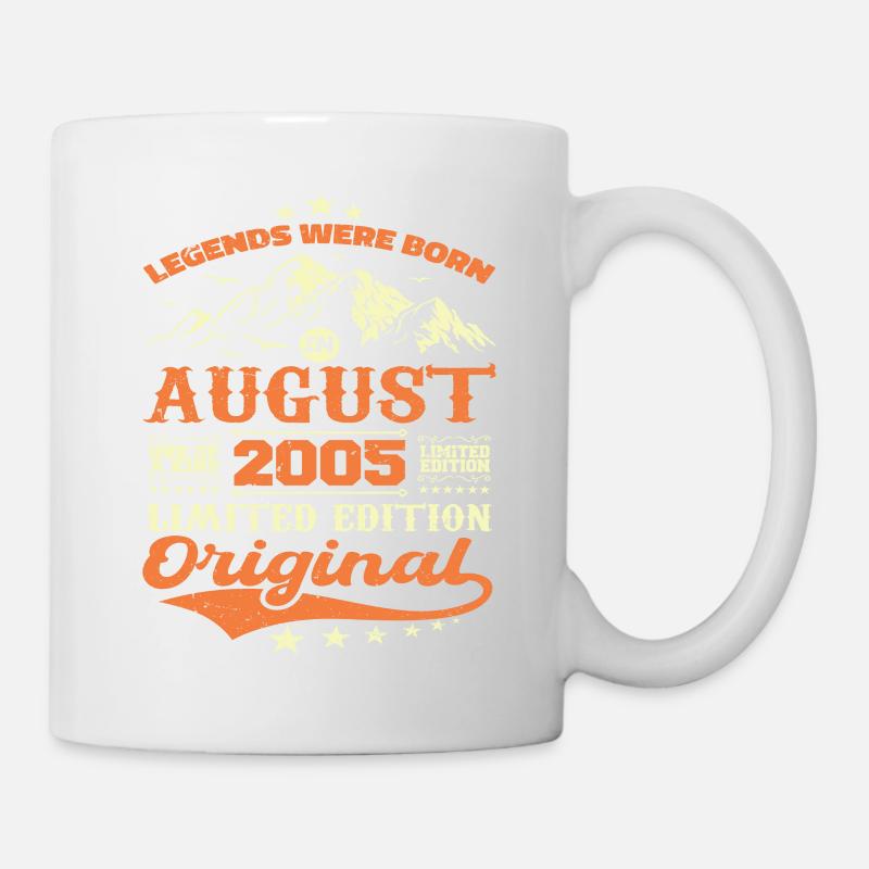 Août 2005 Anniversaire 2005 légendes Août - Mug blanc - blanc