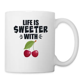 La vie est plus douce avec la cerise - Mug blanc - blanc - Droite