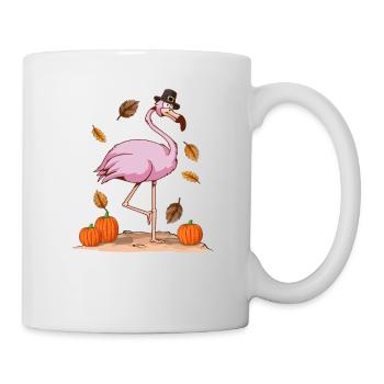 Pèlerin Rose Flamant Rose Action de grâce Animal d’automne - Mug blanc - blanc - Droite