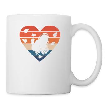 Türkei Tag Herz Sonnenuntergang Retro Vintage - Tasse - Weiß - Rechts