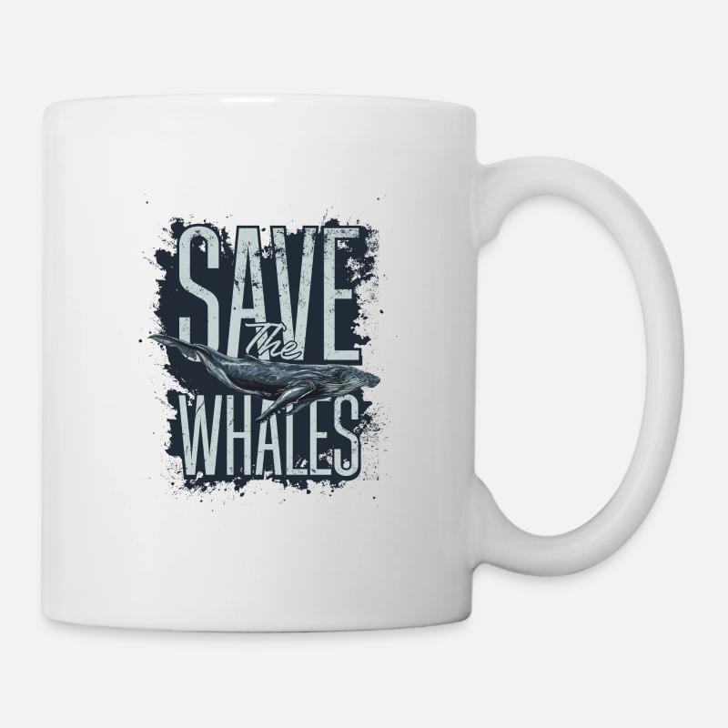 Sauvez les baleines - Mug blanc - blanc