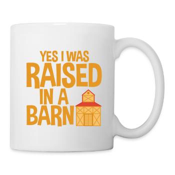 Oui, j’ai été élevé dans une grange 2 - Mug blanc - blanc - Droite