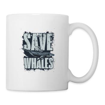 Save the whales - Tasse - Weiß - Rechts