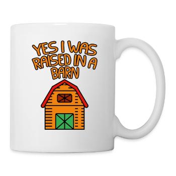 Oui, j’ai été élevé dans une grange 4 - Mug blanc - blanc - Droite