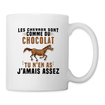 Les chevaux sont comme du chocolat - Mug blanc - blanc - Droite
