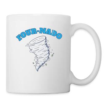 4 ans 4ème anniversaire Tornade Thème Fournado - Mug blanc - blanc - Droite