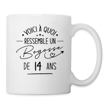 Bogosse 14 ans Cadeau Humour Anniversaire 14 ans - Mug blanc - blanc - Droite