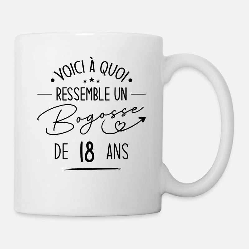Bogosse 18 ans Cadeau Humour Anniversaire 18 ans - Mug blanc - blanc