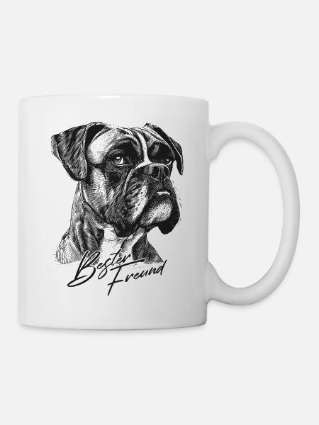 Boxer Hund - Tasse - Weiß