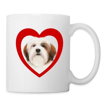 Hundeliebhaber - Hunde Herz - Lhasa Apso - Tasse - Weiß - Rechts