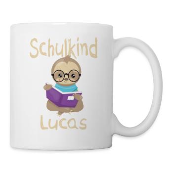 Schulkind Lucas Faultier - Tasse - Weiß - Rechts