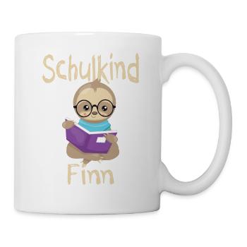 Schulkind Finn Faultier - Tasse - Weiß - Rechts
