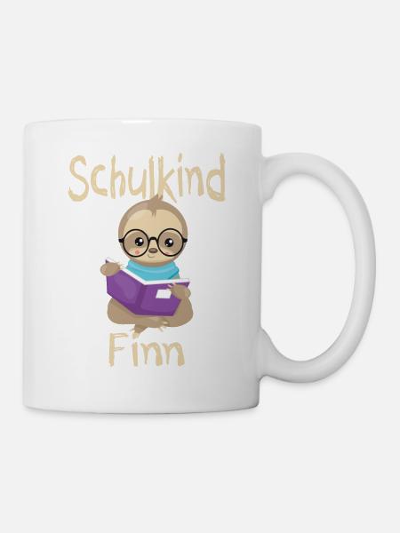 Schulkind Finn Faultier - Tasse - Weiß