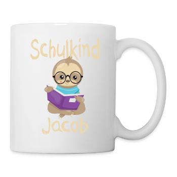 Schulkind Jacob Faultier - Tasse - Weiß - Rechts