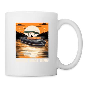 Pontooning Captain Motorboat King Funny Boat - Mug - white - Right
