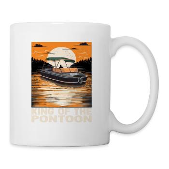 King Of The Pontoon Motorboat Captain Pontooning - Mug - white - Right