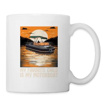 My Favorite Child Is My Motorboat Funny Pontoon - Tasse - Weiß - Rechts