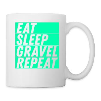 Manger Dormir Gravel Répéter Gravel Vélo Cycliste - Mug blanc - blanc - Droite