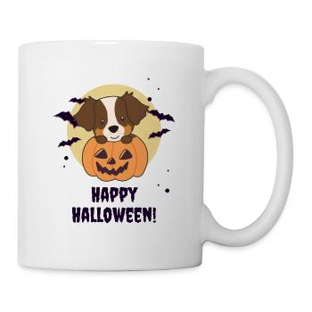 Australian Sheperd in Pumpkin Sweet Happy Halloween - Mug - white - Right