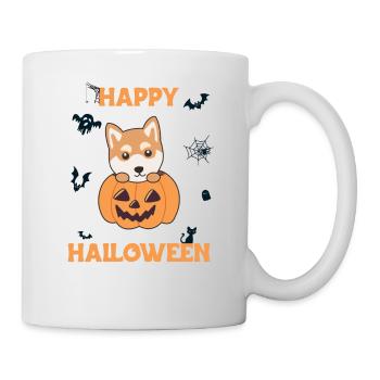 Shiba Inu in pumpkin cute dogs Happy Halloween - Mug - white - Right