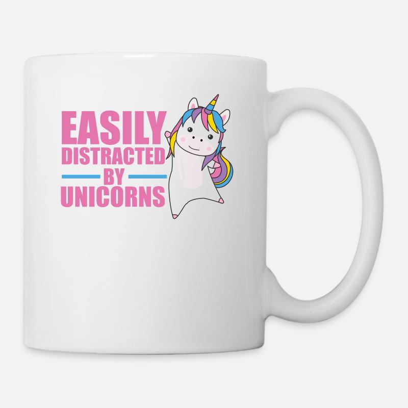 Leicht abgelenkt von Einhörner - süßes Einhorn - Tasse - Weiß