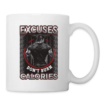 Excuses, Brûlure, Pas de calories, Personnel - Mug blanc - blanc - Droite